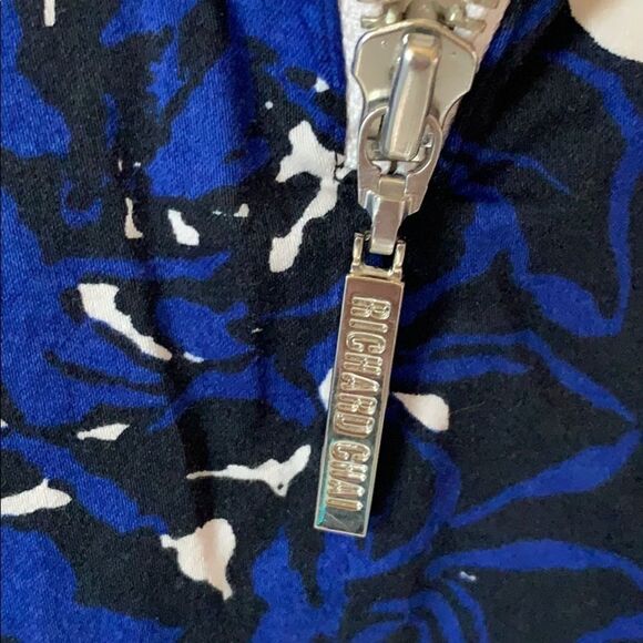 Richard Chai Blue Floral Dress Sz 6 - Picture 8 of 13